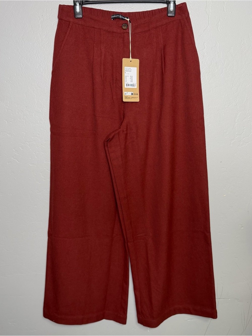 Gudrun Sjöden Twill Trousers Pleated Melange Pants Elastic Back Waist Sz M